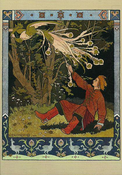 Ivan Tsarevich catching the Firebird's feather 1899, Ivan Bilibin